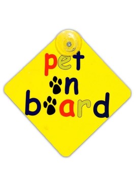 Vacky Pet Car Signs with Caption Pet On Board - (6X6) Inch 